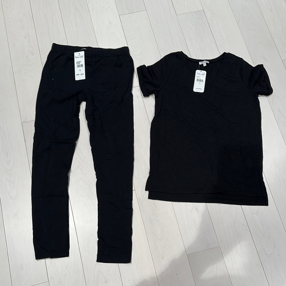 NWT Splendid Black T-Shirt and Leggings Set - size 14 Girls